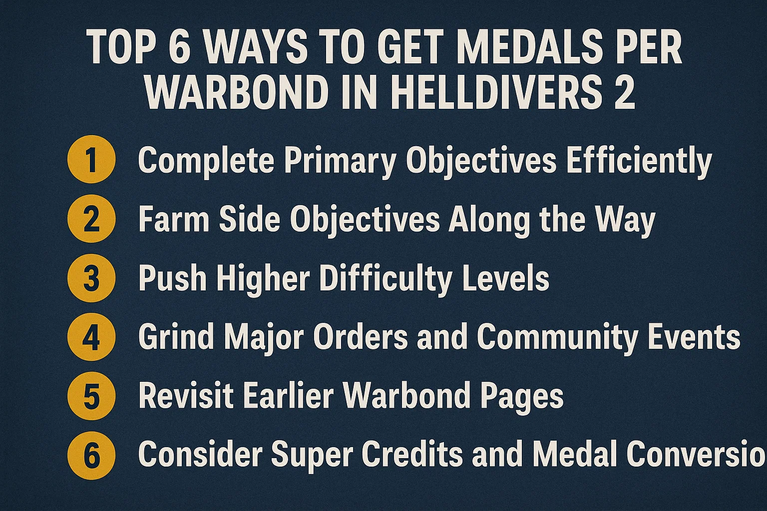 Top 6 Ways to Get Medals Per Warbond in Helldivers 2
