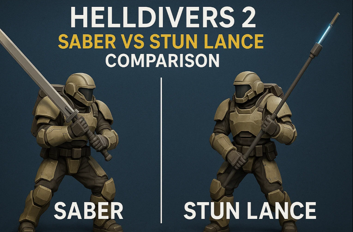 Helldivers 2 Saber vs Stun Lance Comparison